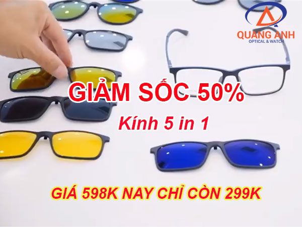 Siêu phẩm kính râm cận - Mua 1 được 5